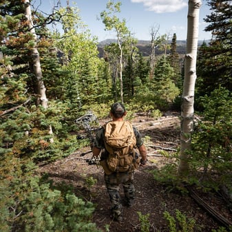 Utah hunter amid Wasatch Mountains